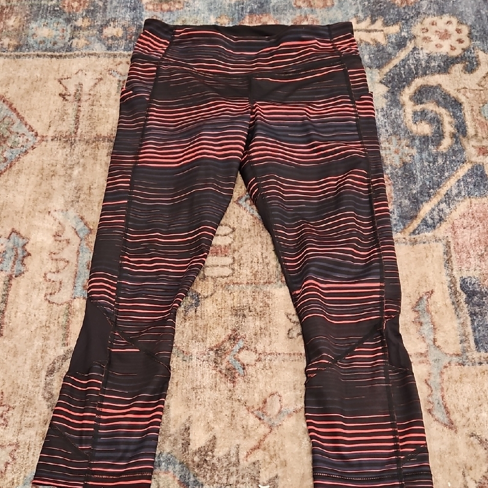 Lululemon Striped Leggings - Black and Red